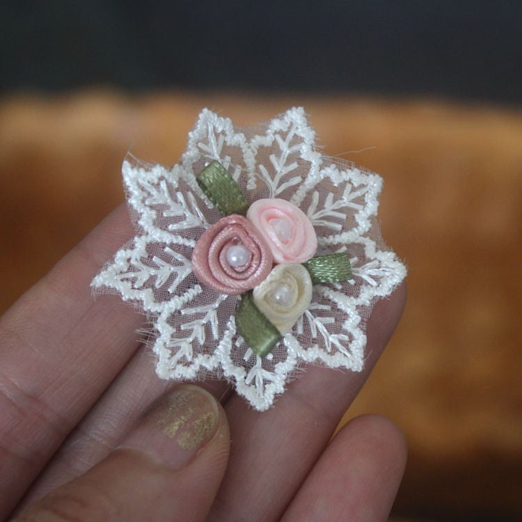 Rose Beaded Trim Single Floral BT0058-Lace Fabric Shop