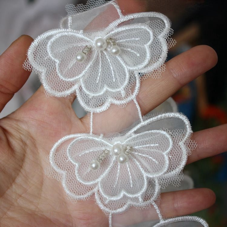Beaded Veil Decoration Lace Trim BT0003-Lace Fabric Shop