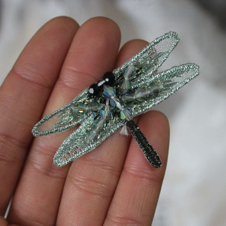 Embroidery Dragonfly Beads Bags Decoration EA0029