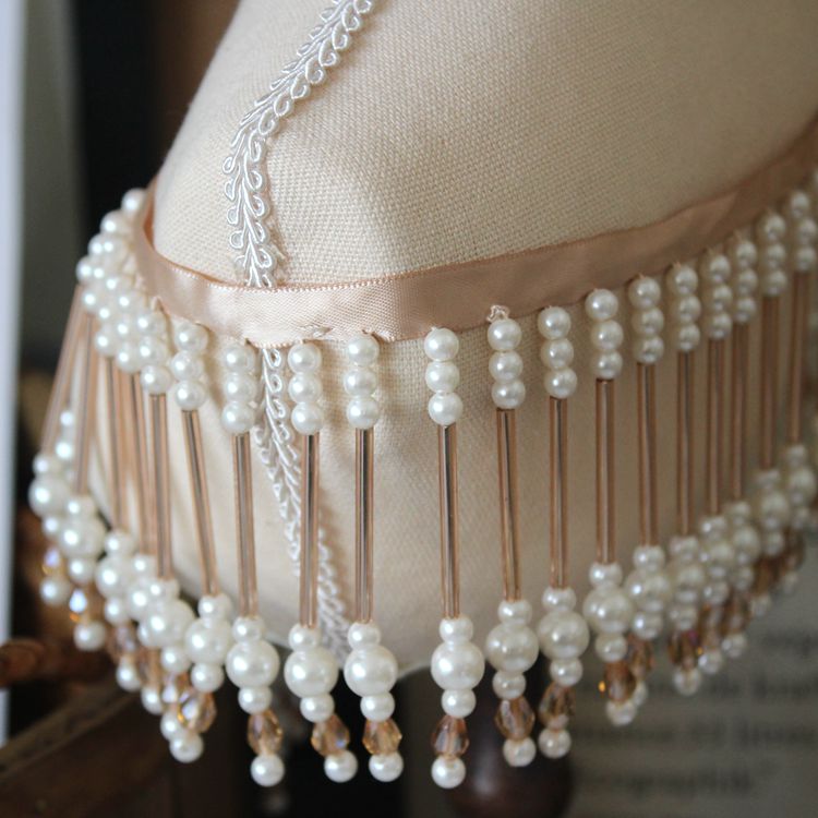 Luxury Pearl Tassel Beaded Lace Trimming BT0107-Lace Fabric Shop