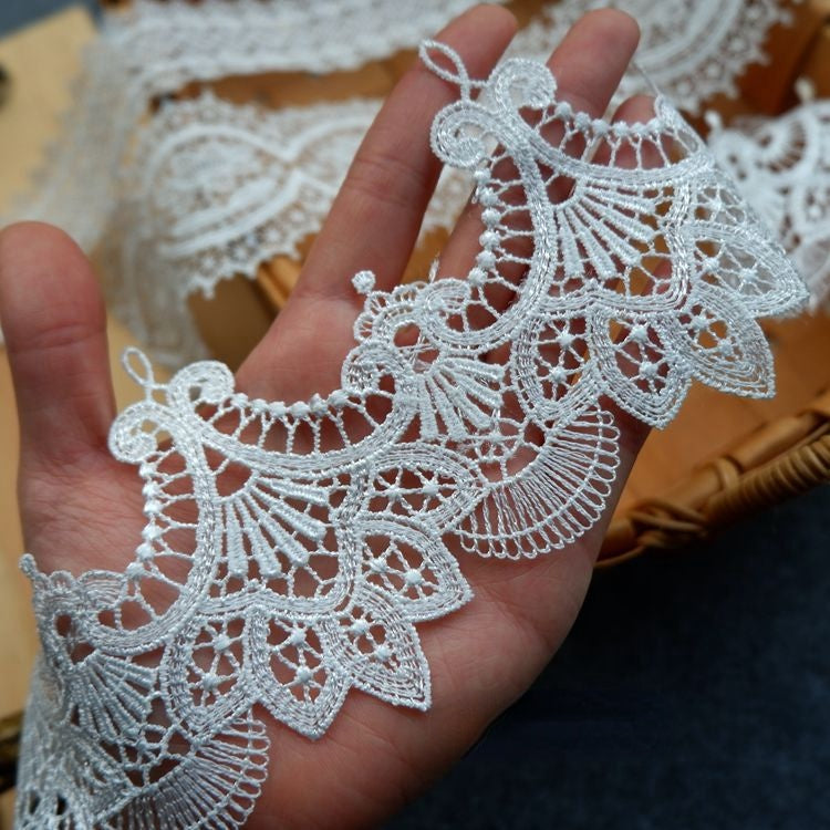 White Lace Trims Width 4-11 cm LT0138-Lace Fabric Shop
