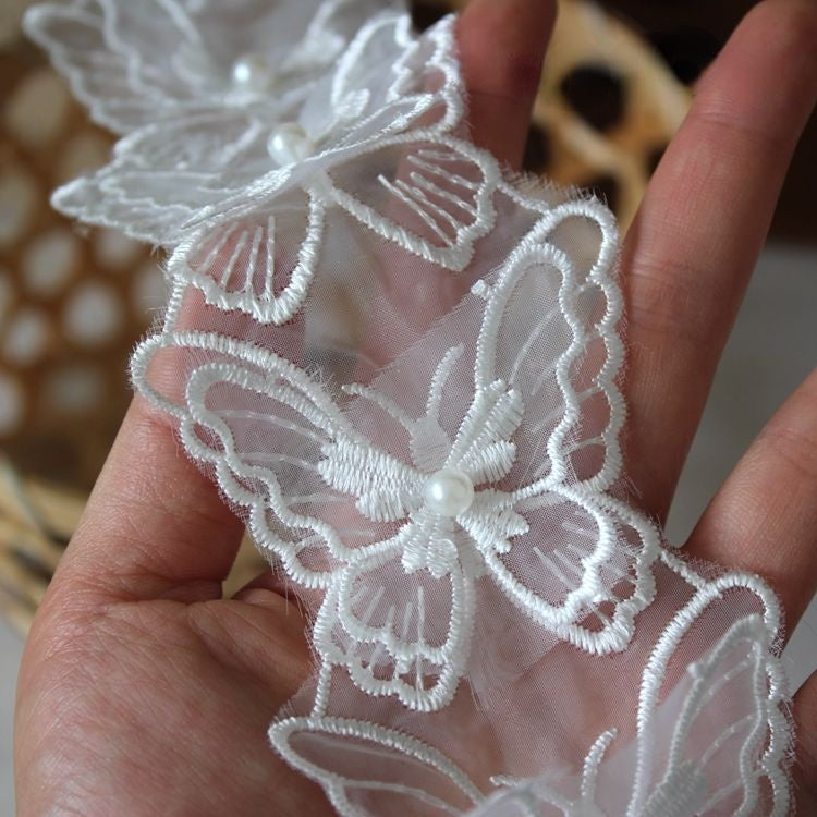 Bead Butterfly Lace Trim Fabrics BT0055