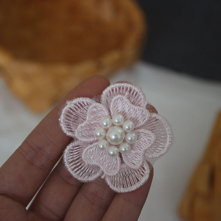 Beads Lace Trimming Single Flower BT0011-Lace Fabric Shop