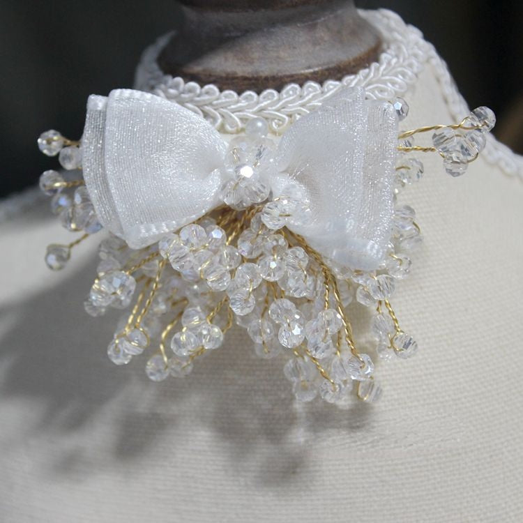 Luxury 3D Beaded Bow Tie Brooch Material BA0121-Lace Fabric Shop