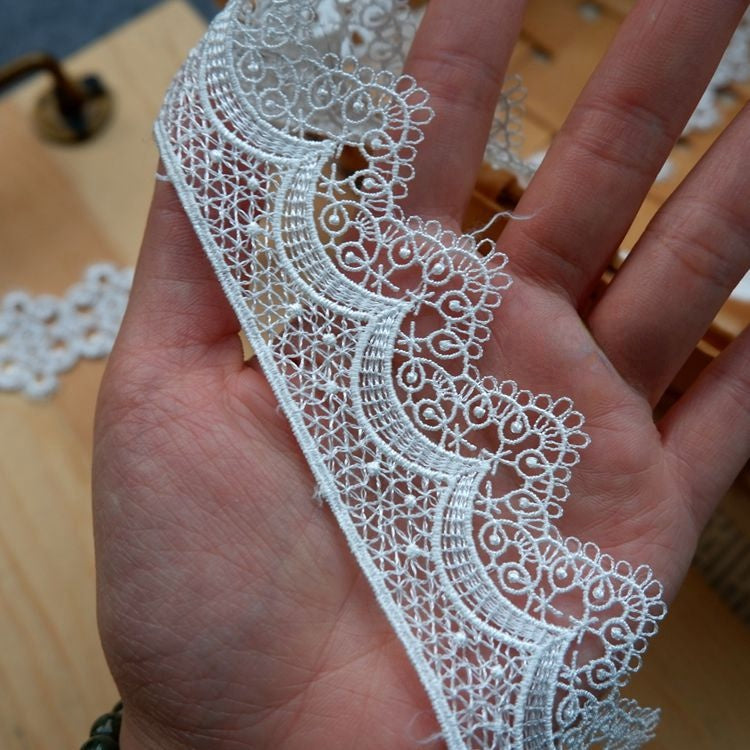 Guipure 3D White Black Lace Trim LT0226-Lace Fabric Shop