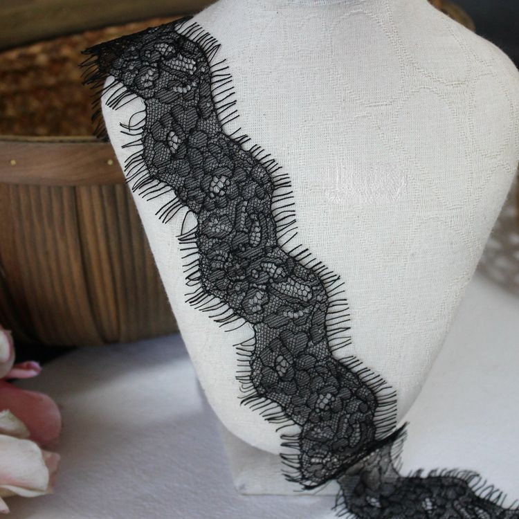 Eyelash Lace Trim Dress Material Width 4-7 cm LT0353-Lace Fabric Shop
