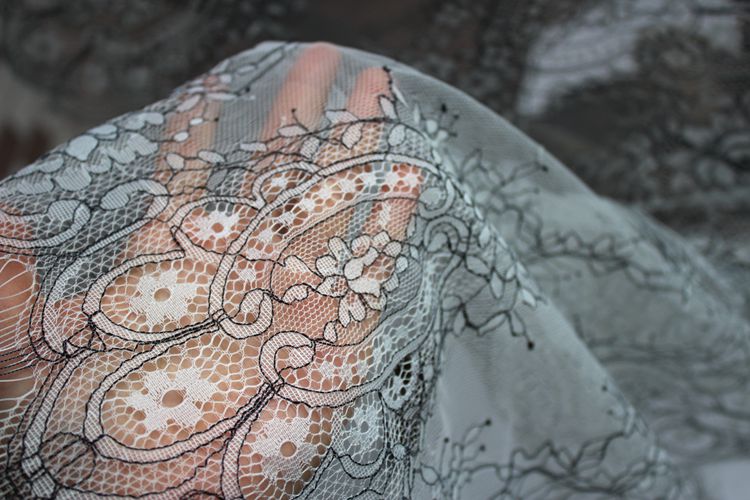 Chantilly Lace Trim Width 43 cm LT0080-Lace Fabric Shop