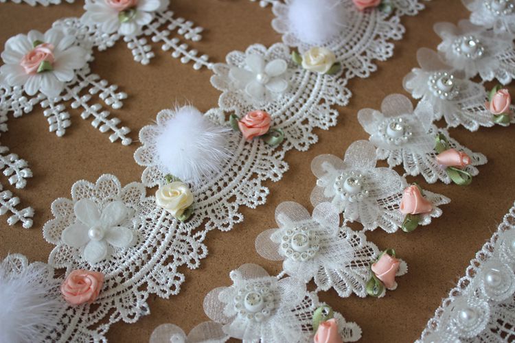 3D Beaded Lace Flower Trim Dress Material BT0089-Lace Fabric Shop