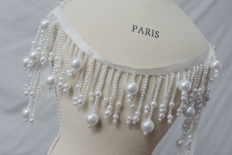 Tassel Beaded Ribbon Trim Decoration BT0072-Lace Fabric Shop