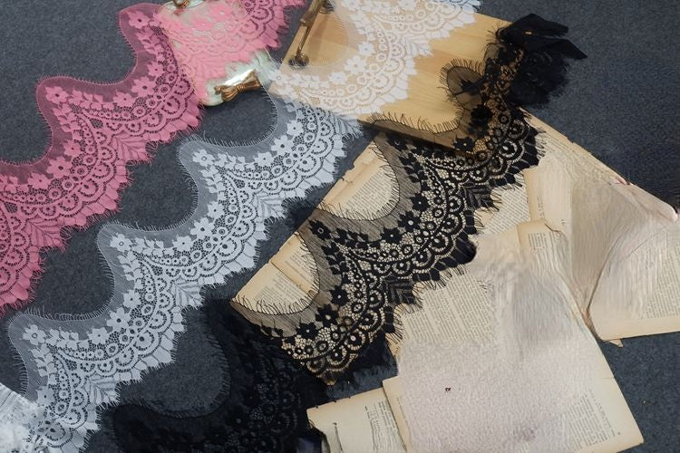 Eyelash Color Lace Trim Width 18-22 cm CL0022-Lace Fabric Shop