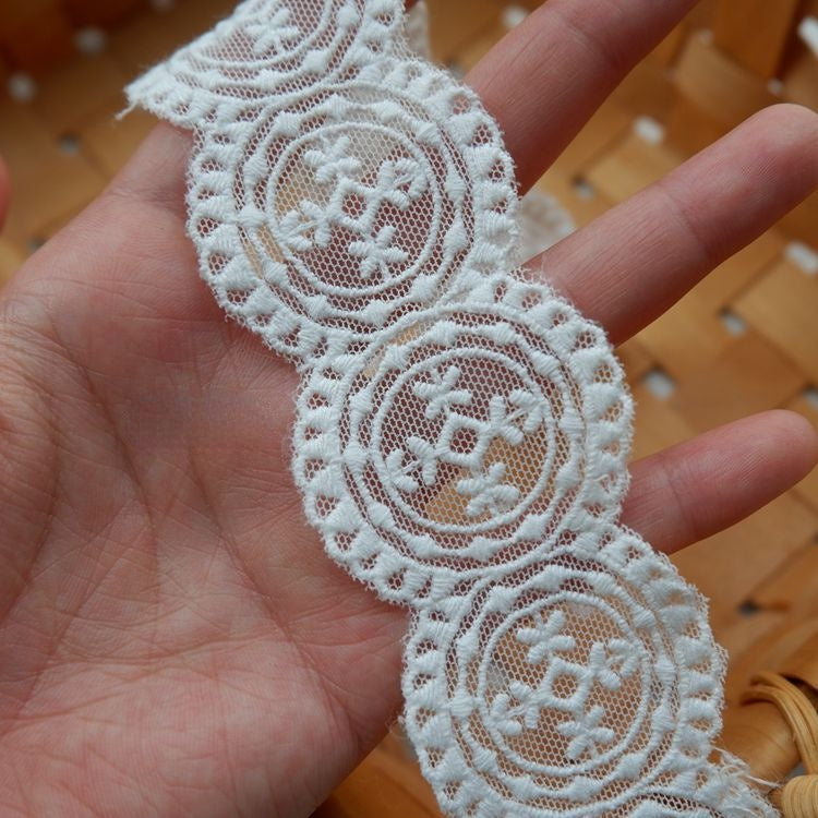 Embroidery Lace Tulle Trim Width 3-5 cm TF0073-Lace Fabric Shop