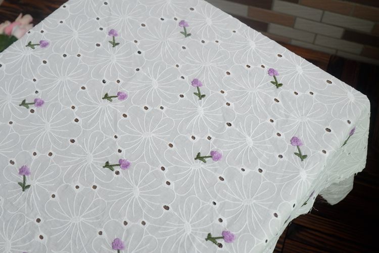Wide Embroidery Eyelet Fabric Width 145 cm EF0077-Lace Fabric Shop