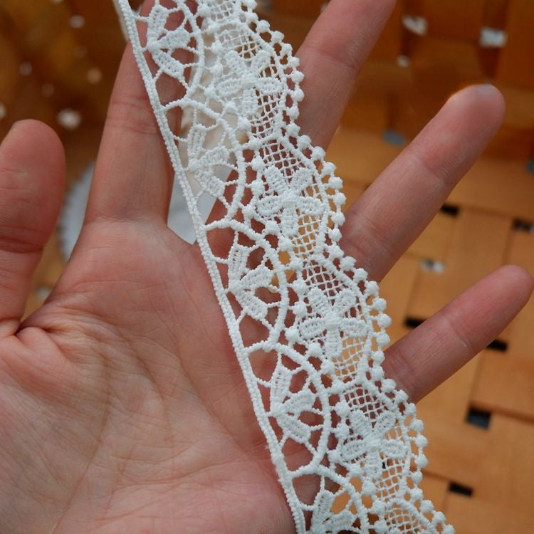 White Clothes Hem Lace Trim Decoration LT0233-Lace Fabric Shop