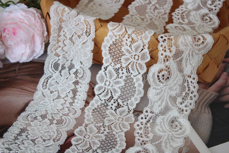 Elastic Stretch Lace Trim Width 7 cm LT0379-Lace Fabric Shop