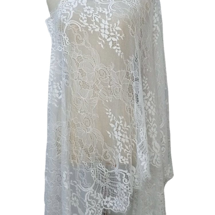 Chantilly Lace Trim Black Width 66 cm CHL0115-Lace Fabric Shop