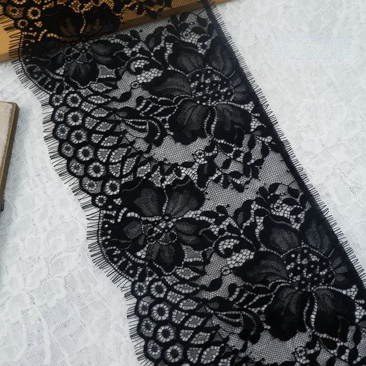 Eyelash Chantilly Lace Trim Width 19 cm LT0280-Lace Fabric Shop