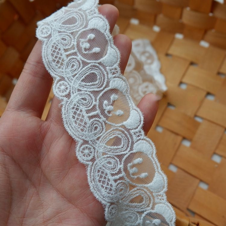 Embroidery Lace Tulle Trim Width 3-5 cm TF0073-Lace Fabric Shop