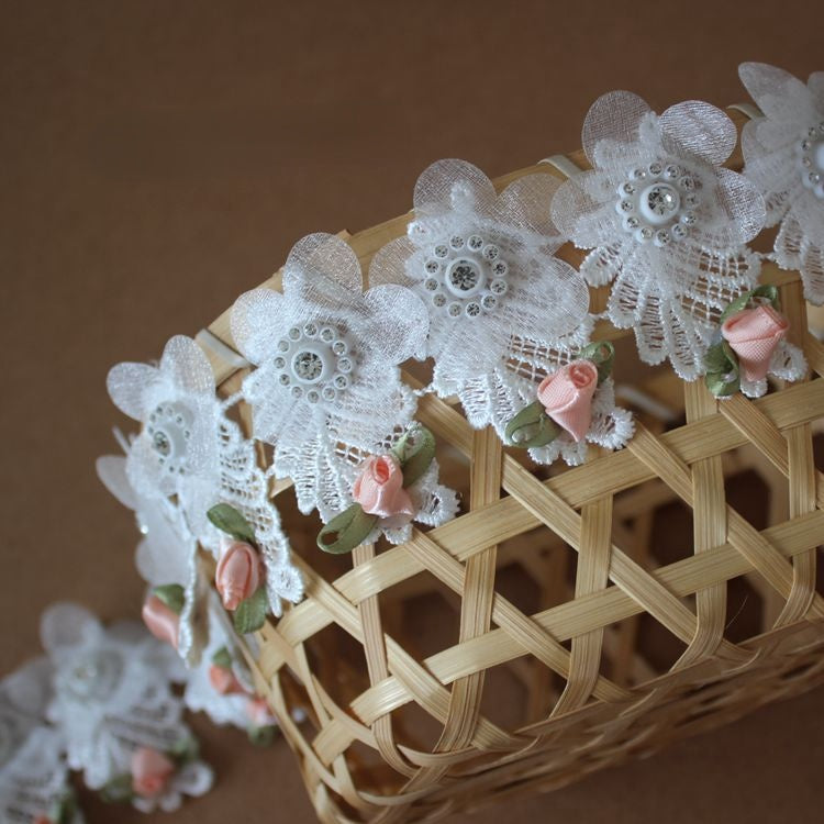 3D Beaded Lace Flower Trim Dress Material BT0089-Lace Fabric Shop