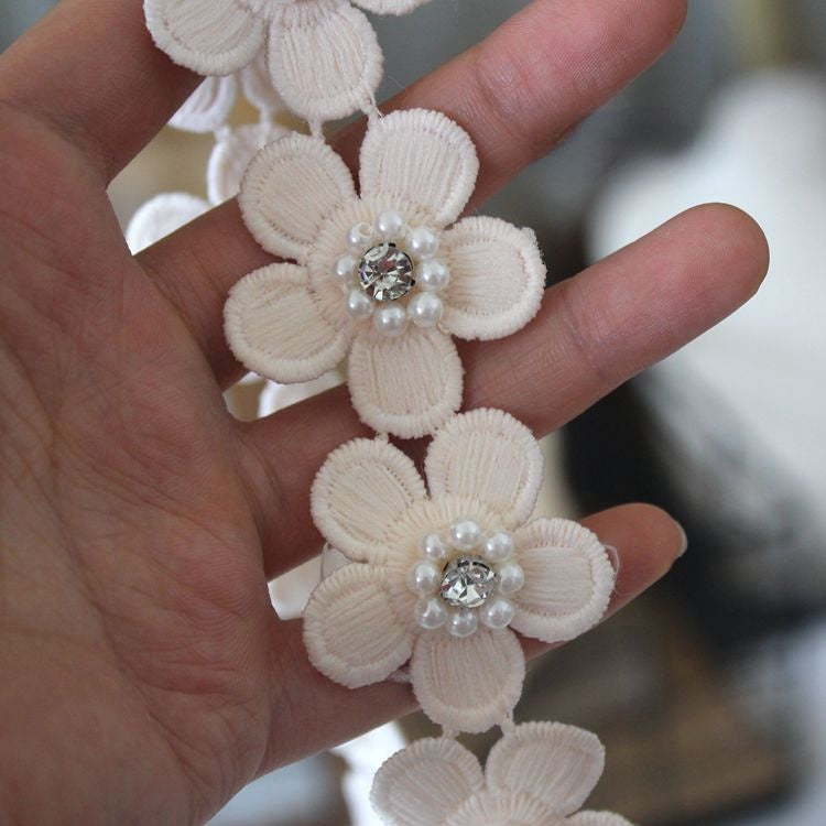 Beaded Color Lace Floral Trimming BT0020-Lace Fabric Shop
