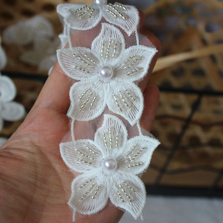 Beaded Embroidery Trim Sewing Material BT0070-Lace Fabric Shop