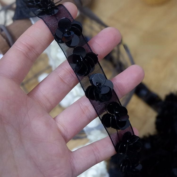 Sequins Beaded Tulle Lace Trim BT0006-Lace Fabric Shop