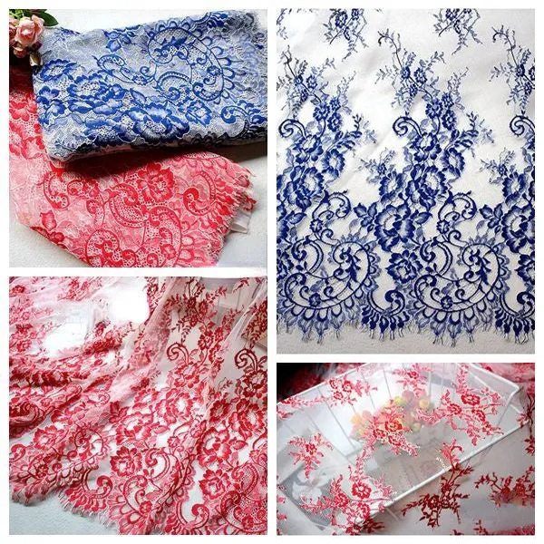 Embroidery Color Lace Width 150 cm CL0033-Lace Fabric Shop