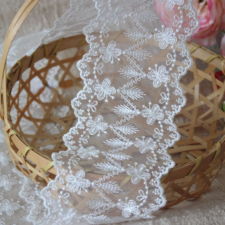Embroidery Mesh Lace Trim Width 8 cm LT0368-Lace Fabric Shop