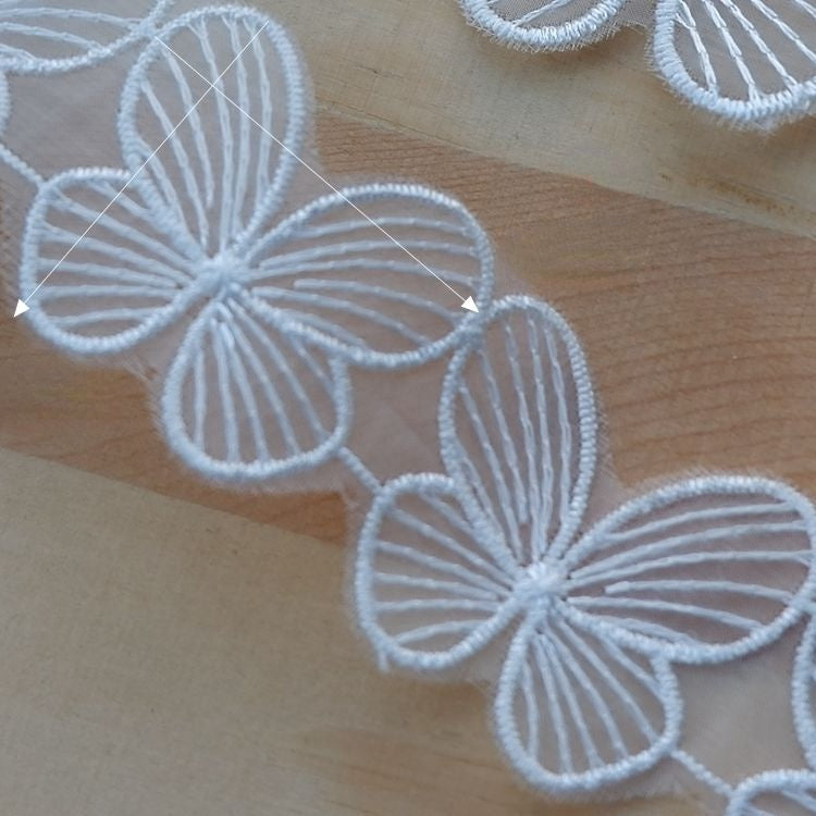 Butterfly Lace Trimming Decoration LT0222-Lace Fabric Shop