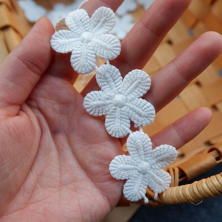 Dress Floral Trimming White Black Lace LT0230-Lace Fabric Shop