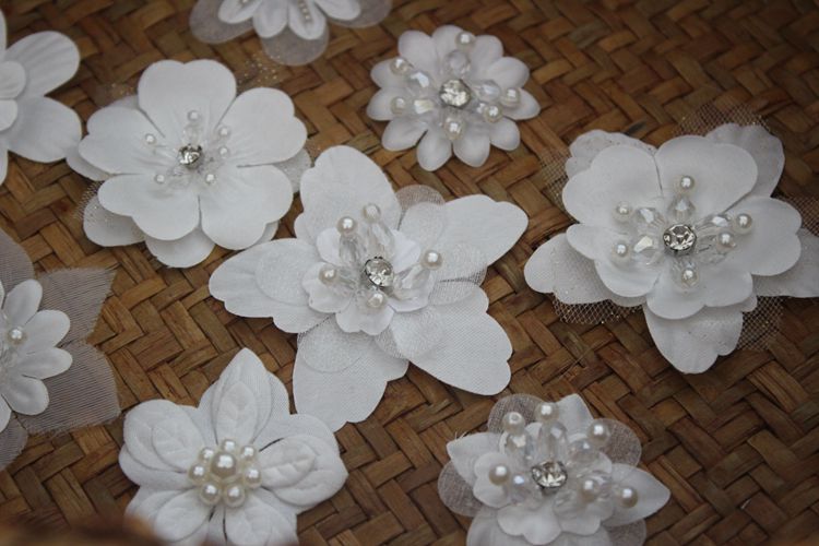 Glass Beaded Lace Single Floral BT0035-Lace Fabric Shop