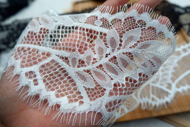 White Black Lace Trims Width 10-12 cm LT0215-Lace Fabric Shop