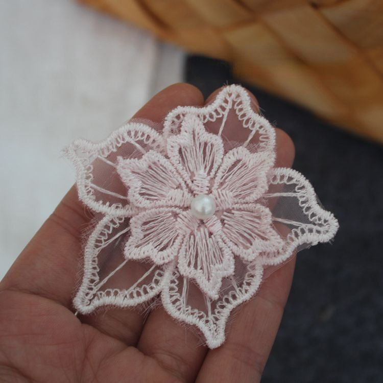 Beads Lace Trimming Single Flower BT0011-Lace Fabric Shop