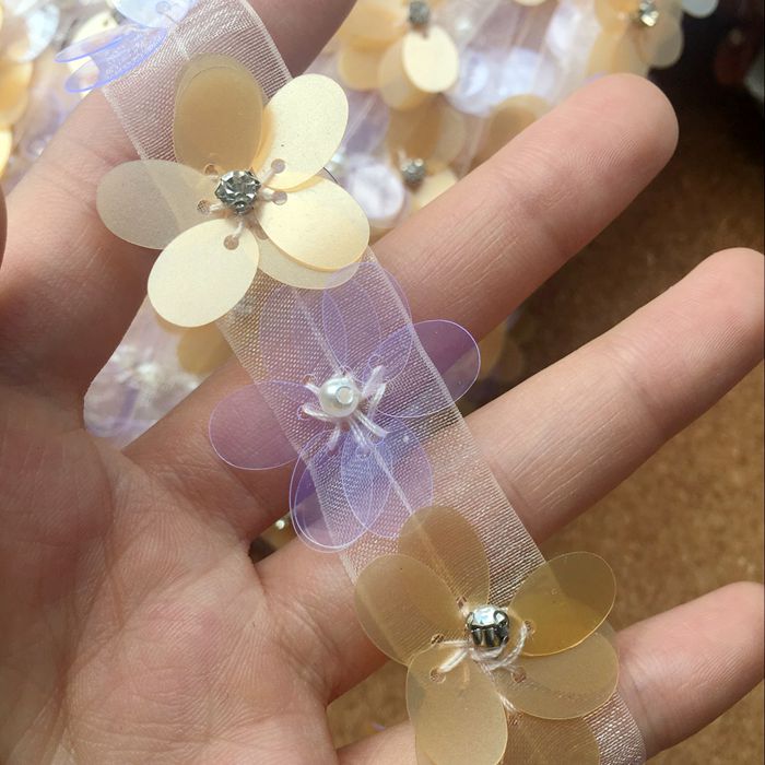 Sequins Beads Color Lace Trimming BT0028-Lace Fabric Shop