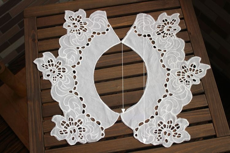 Hollow Eyelet Cotton Lace Collar Fabric EF0057