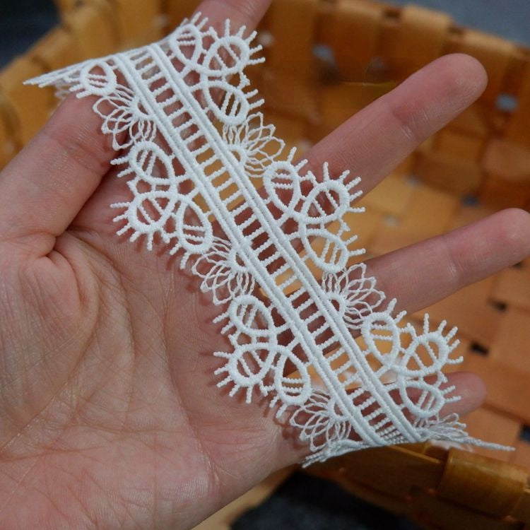 White Clothes Hem Lace Trim Decoration LT0233-Lace Fabric Shop