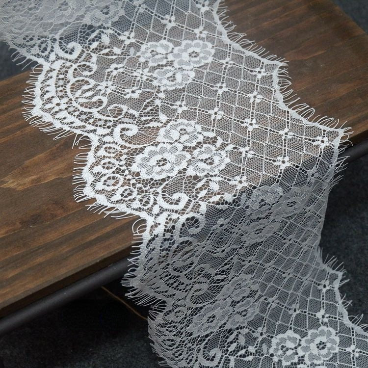Gloss Chantilly Lace Trim Width 17-19 cm LT0043-Lace Fabric Shop