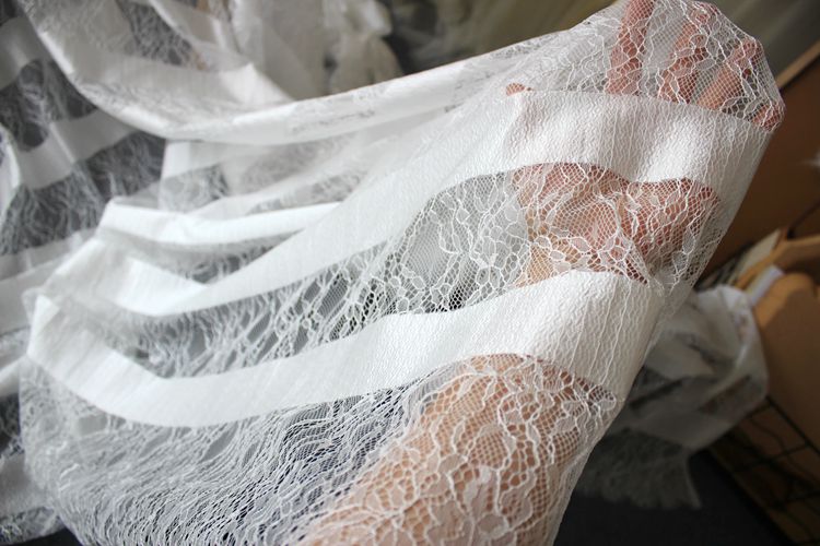 Luxury Stripe Chantilly Lace Width 150 cm CHL0129-Lace Fabric Shop