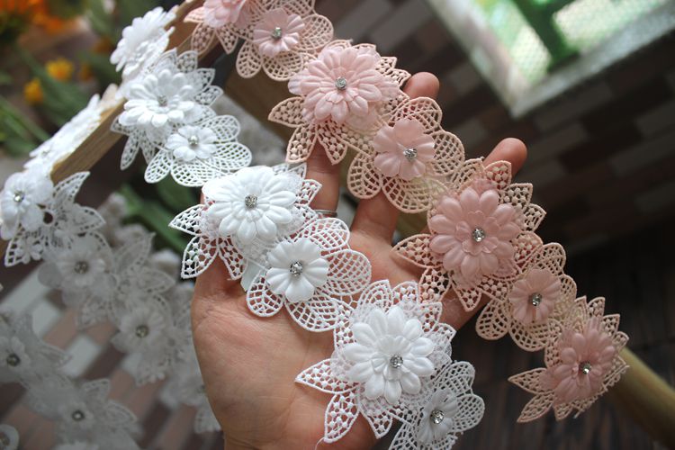 3D Beaded Flower Lace Trims Accessories BT0088-Lace Fabric Shop