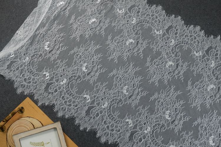 Thin Chantilly Color Lace Width 65 cm CL0015-Lace Fabric Shop