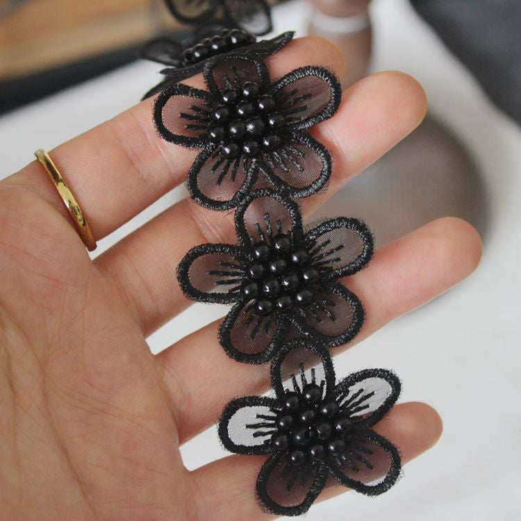 Beads Rose Lace Trimming Fabric BT0054-Lace Fabric Shop