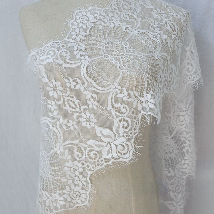 Eyelash Lace Trim Width 17-36 cm LT0058-Lace Fabric Shop