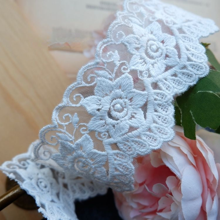 Embroidery Tulle Dress Trim Width 4-6 cm TF0067-Lace Fabric Shop