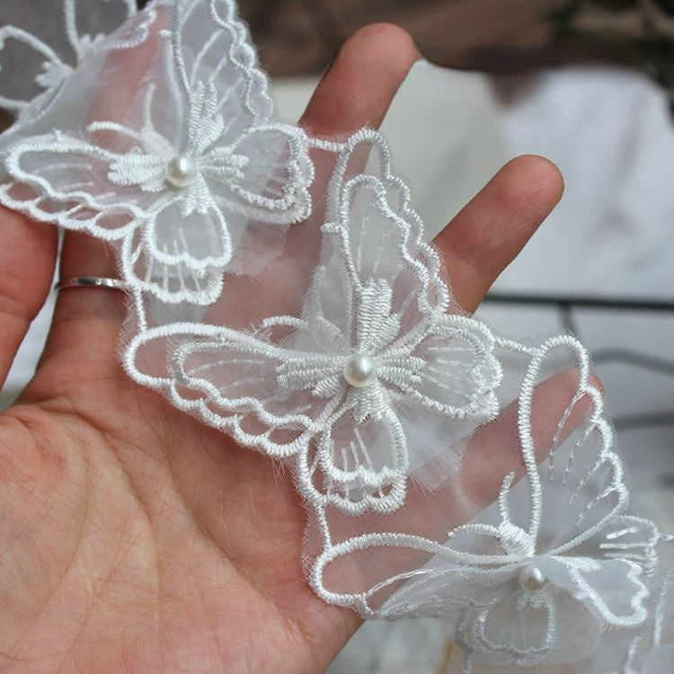 Pearl Beaded Lace Trims Fabric BT0016-Lace Fabric Shop