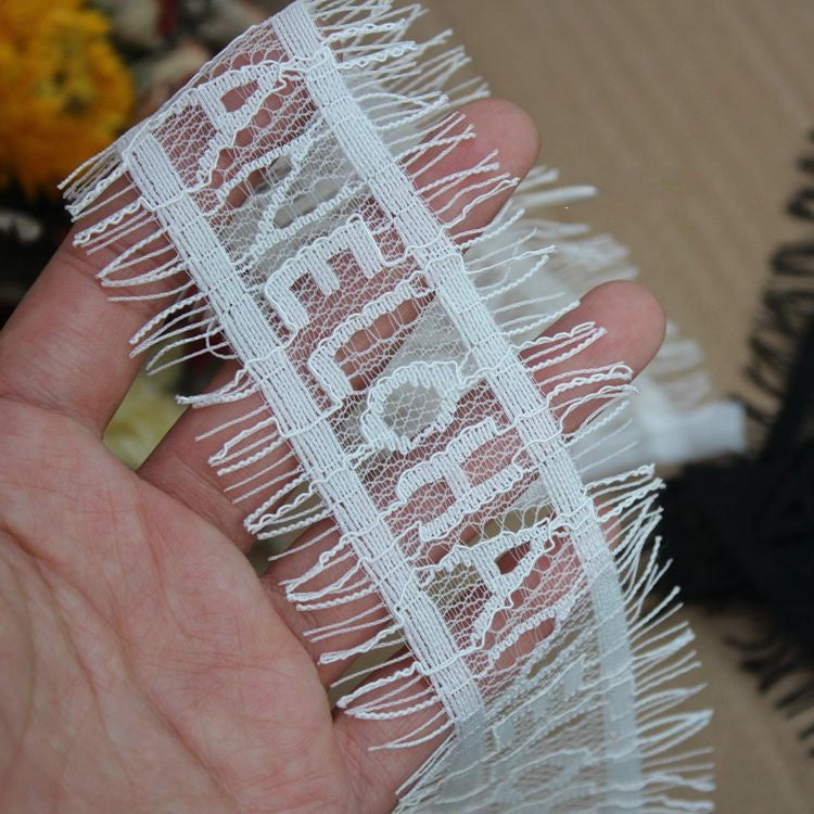 Letters Chantilly Lace Trim Width 3-8 cm LT0322-Lace Fabric Shop