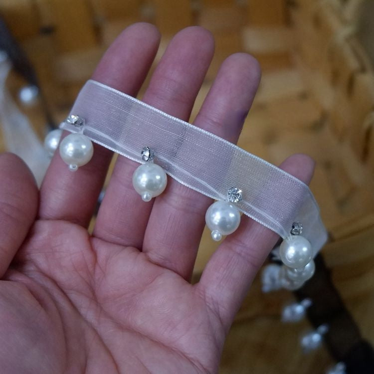 Ribbon Beaded Lace Trims Fabric BT0021-Lace Fabric Shop