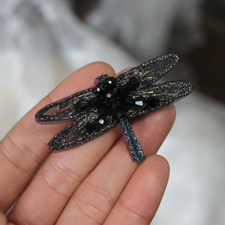 Embroidery Dragonfly Beads Bags Decoration EA0029-Lace Fabric Shop