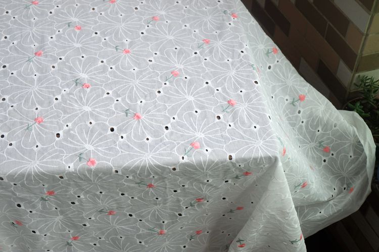 Wide Embroidery Eyelet Fabric Width 145 cm EF0077-Lace Fabric Shop