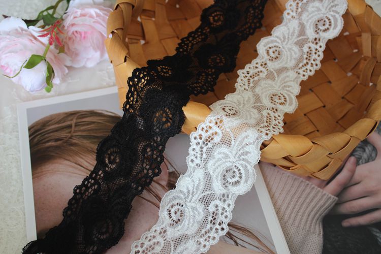 Elastic Stretch Lace Trim Width 7 cm LT0379-Lace Fabric Shop
