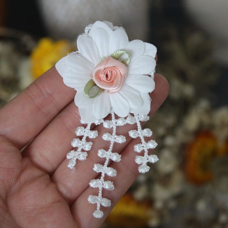 Lace Bead Trimming Single Floral BT0030-Lace Fabric Shop