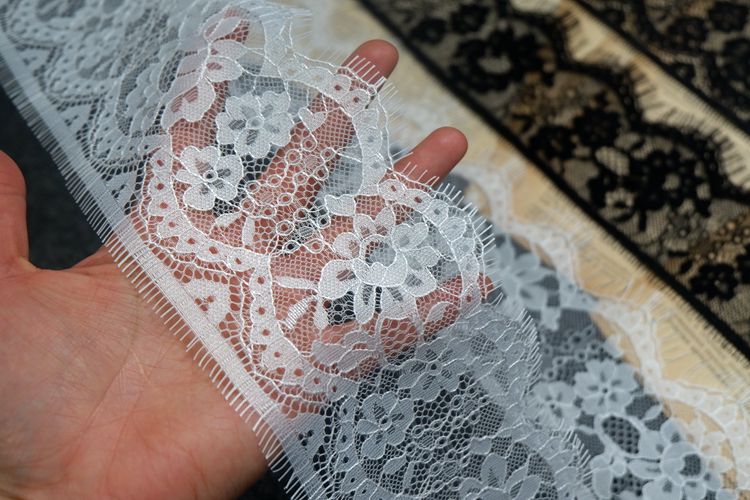 3D Chantilly Lace Trim 8-10 cm LT0101-Lace Fabric Shop